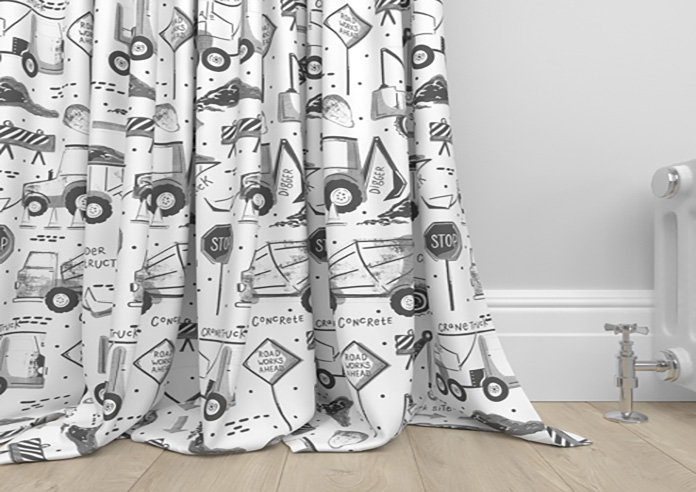 Tinker Town, Black And White - Made to Measure Curtains - Image 6